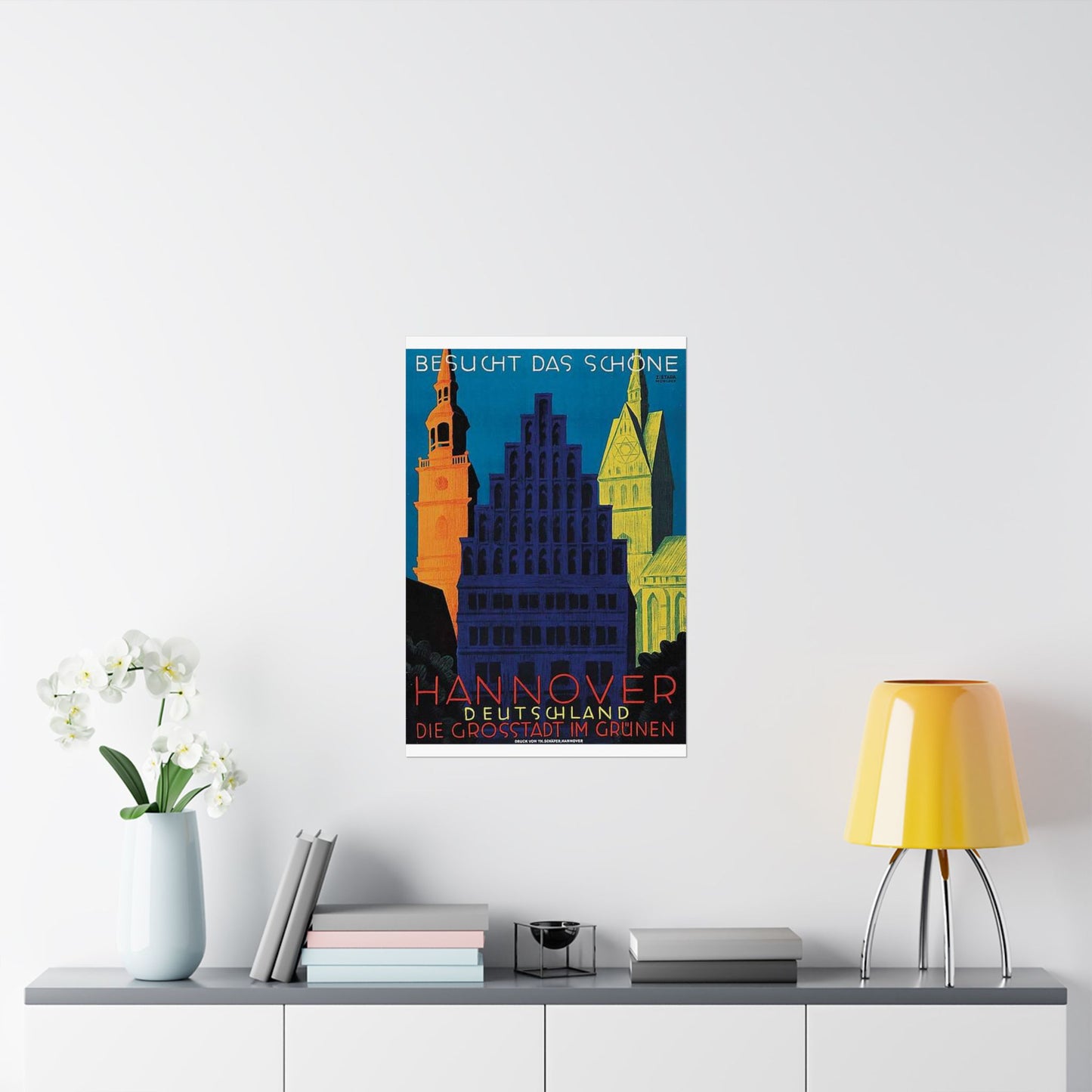 1930 circa Valentin Zietara Plakat Hannover, die Großstadt im Grünen High Quality Matte Wall Art Poster for Home, Office, Classroom