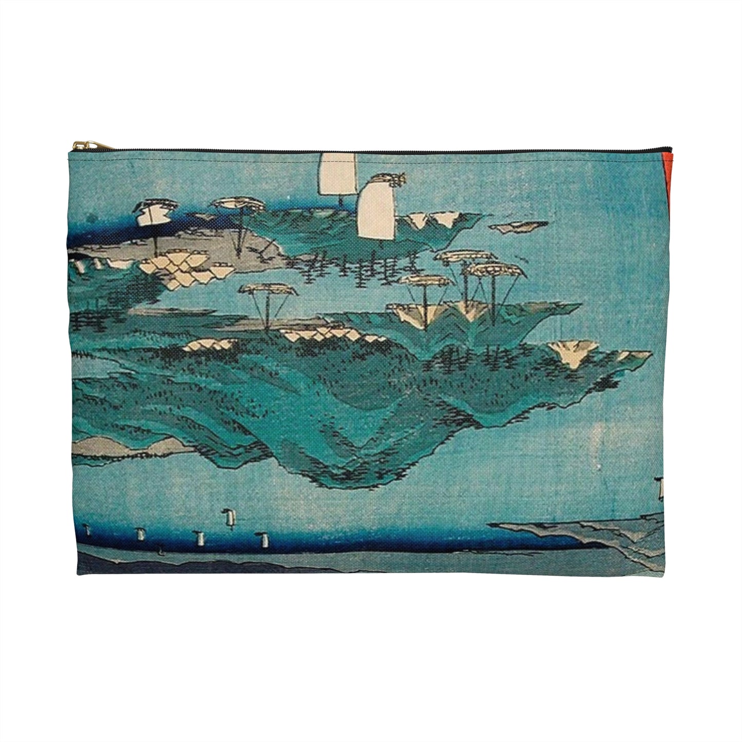 Evening Clearing at the Coast, Tsushima LACMA M.73.75.28 Large Organizer Pouch with Black Zipper