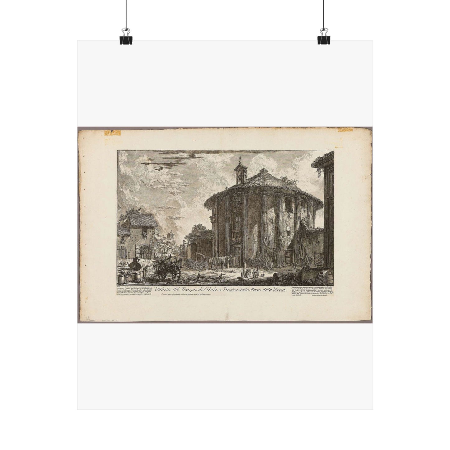 View of the Temple of Cybele in the Piazza of the Bocca della Verità, from Views of Rome High Quality Matte Wall Art Poster for Home, Office, Classroom