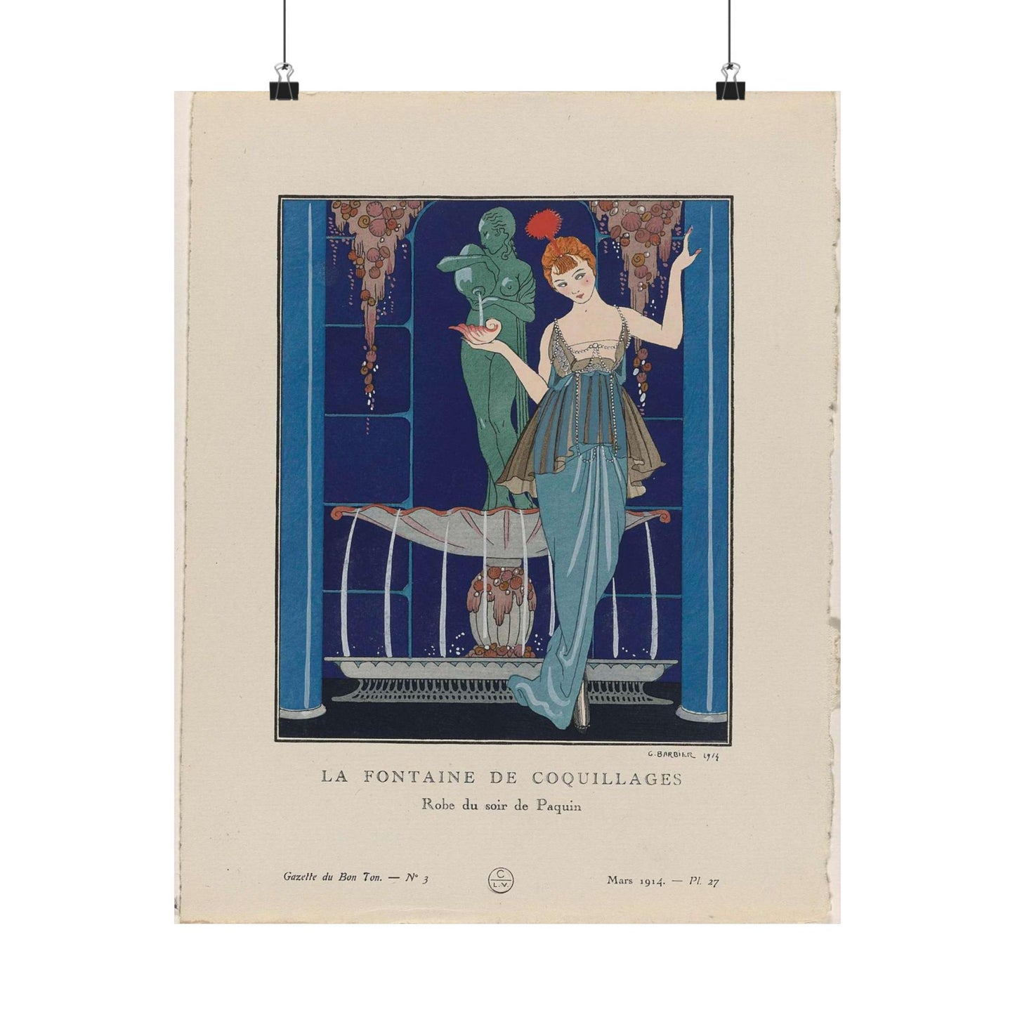 Gazette du Bon Ton. Art – Modes & Frivolités: Evening Attire High Quality Matte Wall Art Poster for Home, Office, Classroom