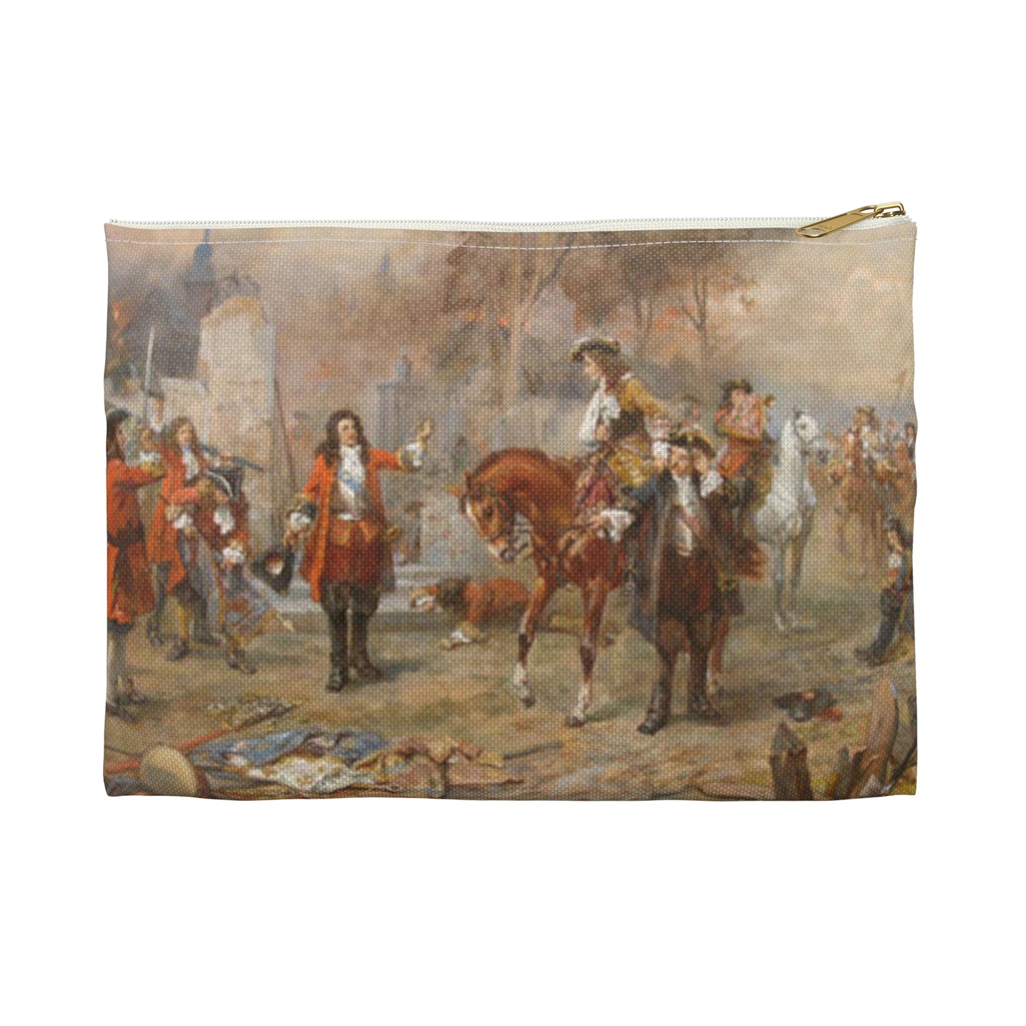 The Duke of Marlborough greeting Prince Eugene of Savoy after their victory at Blenheim Large Organizer Pouch with Black Zipper