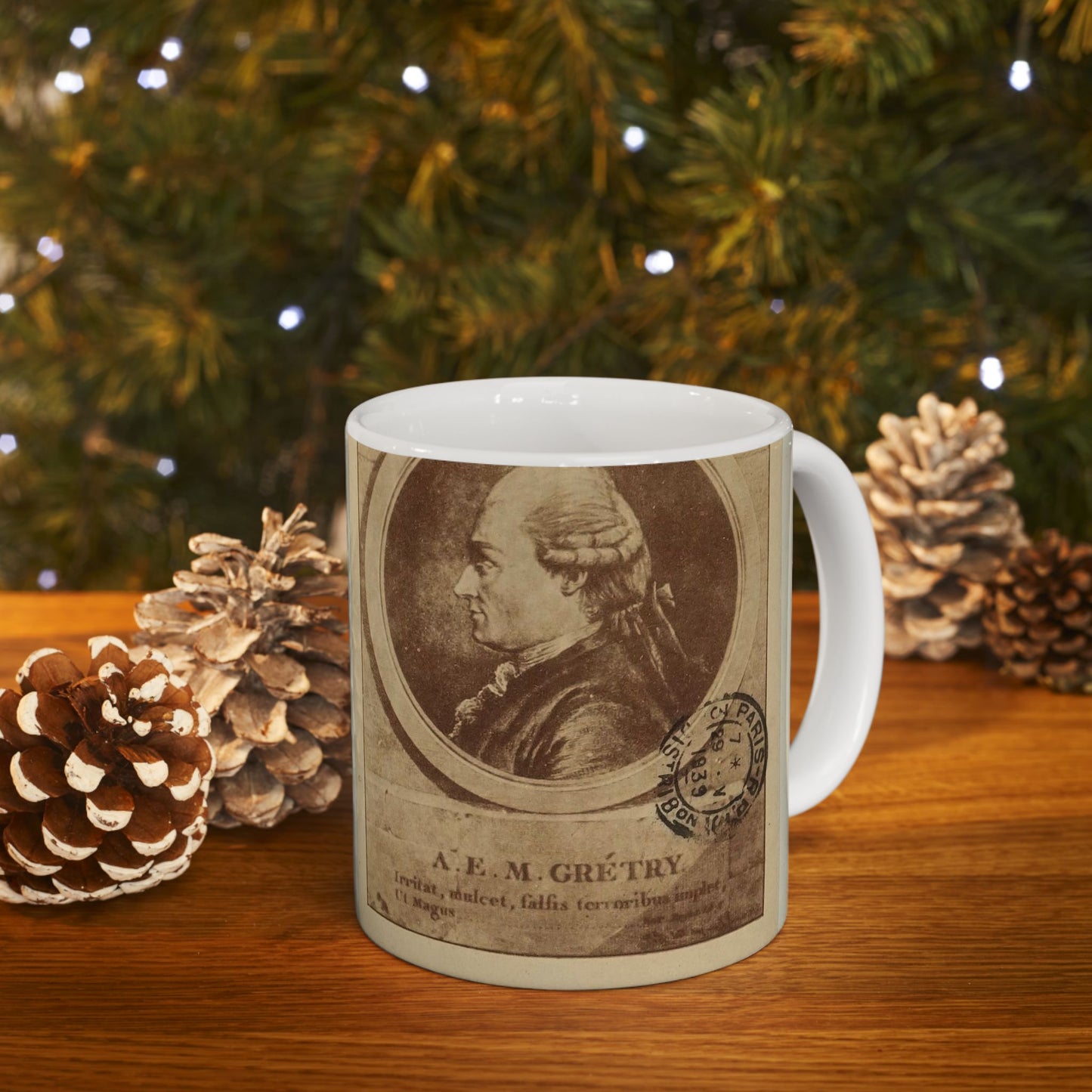 André Modeste Grétry 1741-1813 - Engraving, Public domain image  Beautiful Novelty Ceramic Coffee Mug 11oz