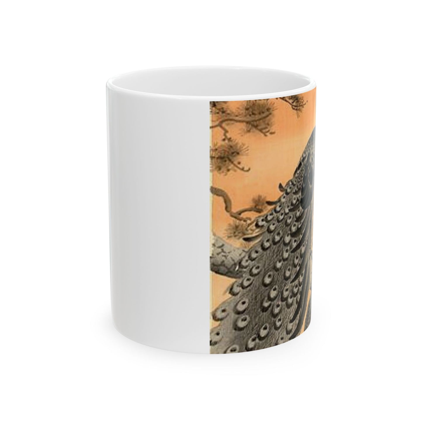 Koson - peacock-and-hen, Ohara Koson Beautiful Novelty Ceramic Coffee Mug 11oz