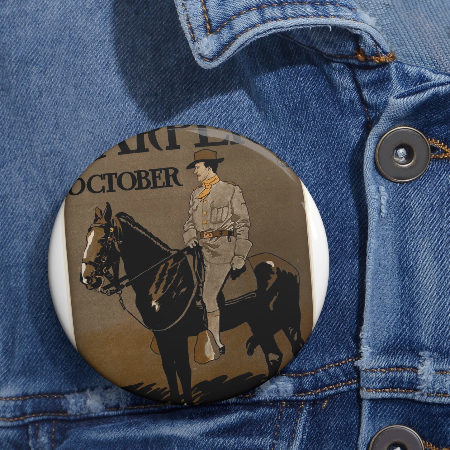 Edward Penfield - Edward Penfield, Harper's October Pin Buttons with Crisp Design