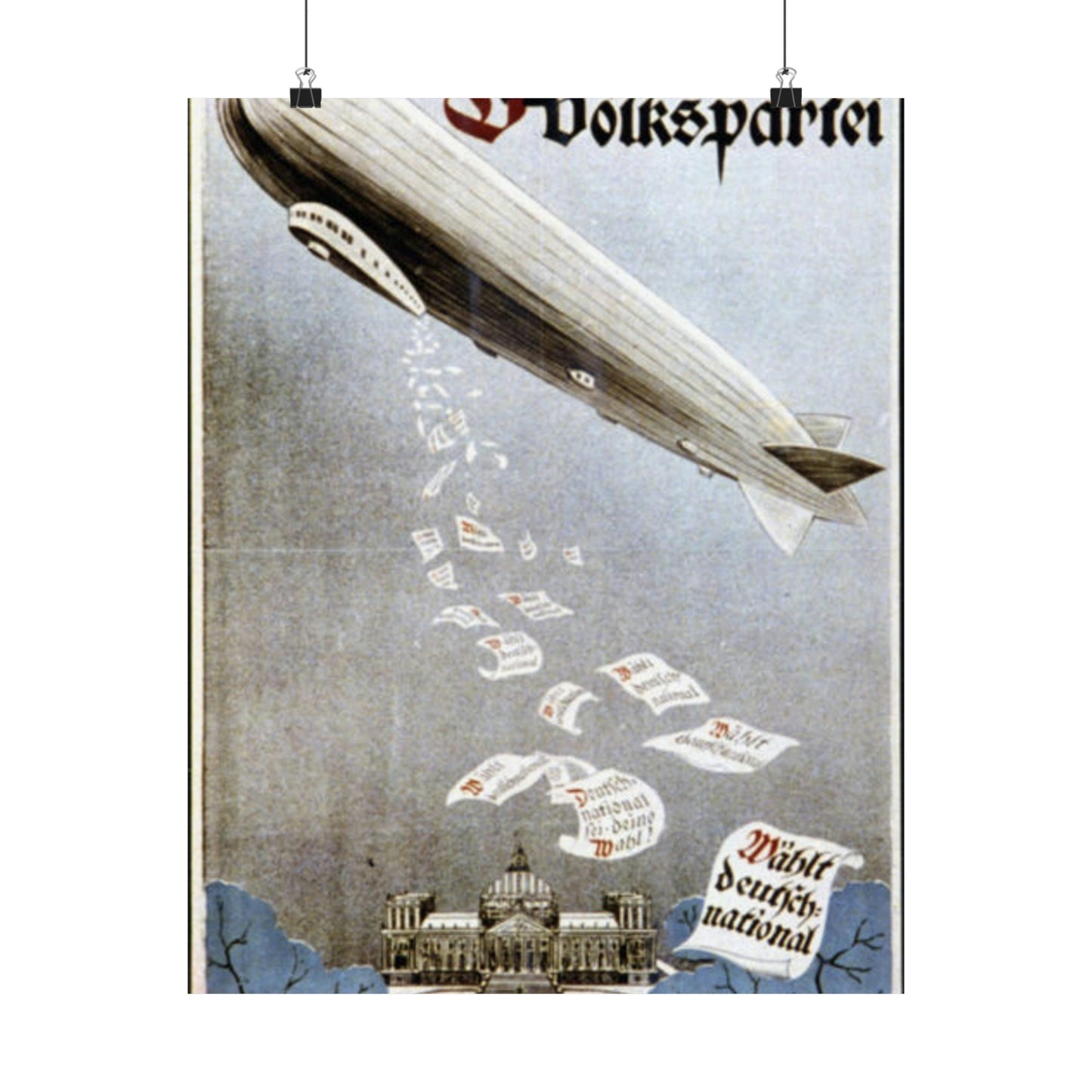 german election poster. oct 1924 -  Deutsche Zeppelin Reederei Company High Quality Matte Wall Art Poster for Home, Office, Classroom