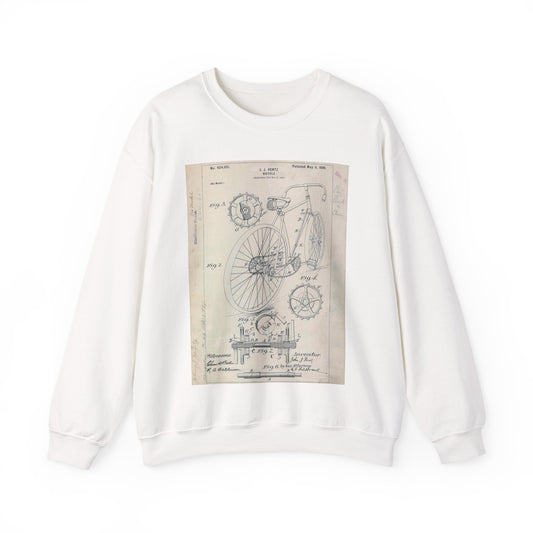 Patent drawing - for J. J. Hentz' Bicycle Public domain  image White Heavy Blend Adult Crew Neck SweatShirt
