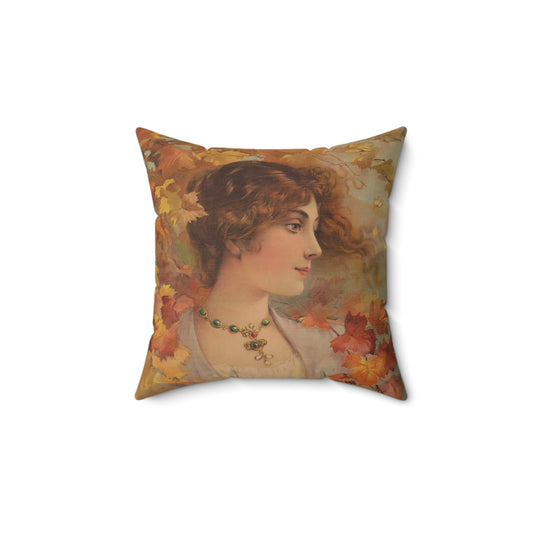 Autumn - Print, Library of Congress collection Decorative Accent Square Pillow