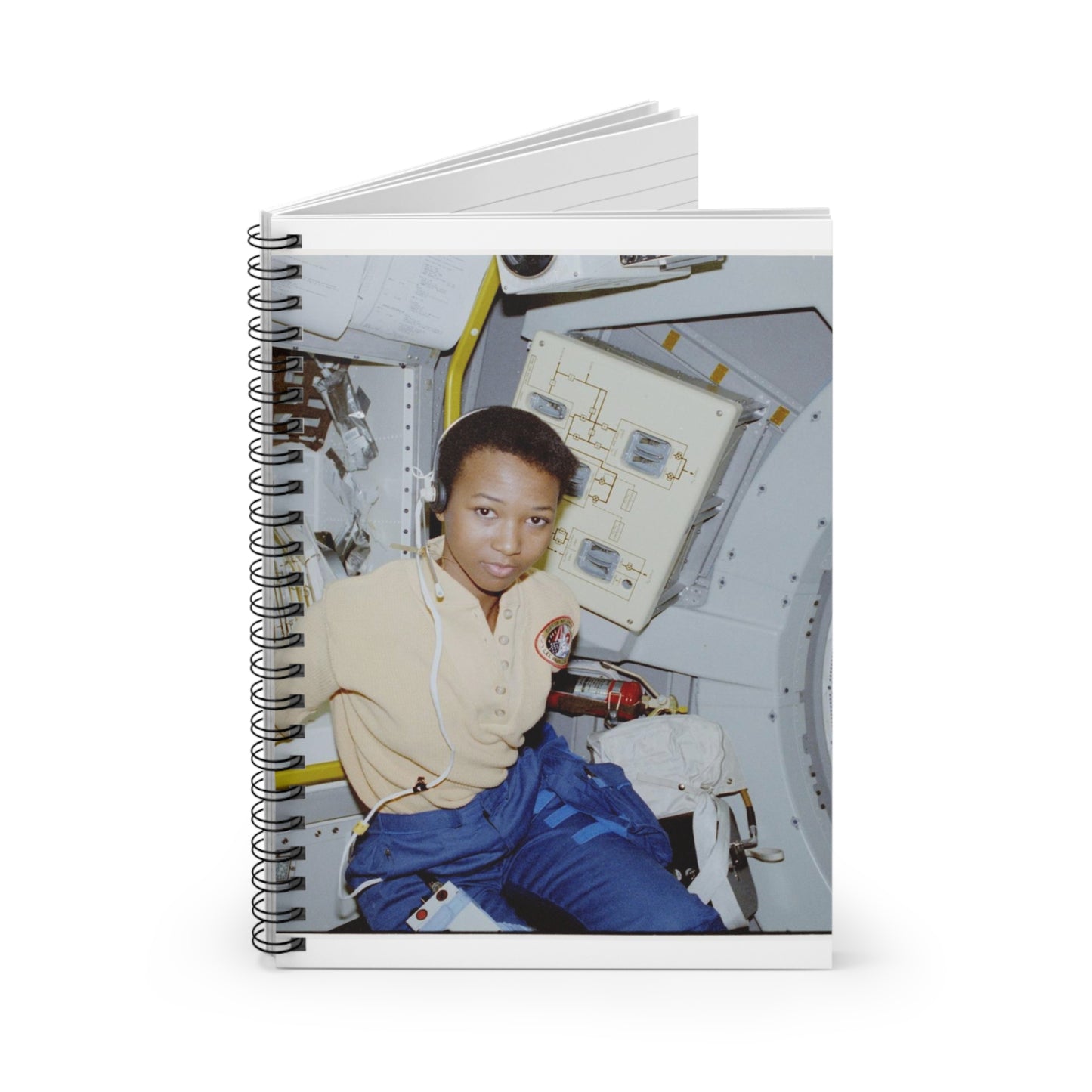 S47-211-013 - STS-047 - STS-47 MS Jemison in SL-J Spiral Bound Ruled Notebook with Printed Cover