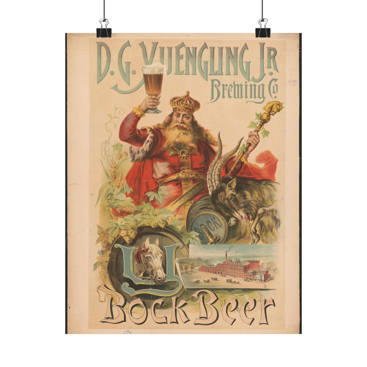 D.G. Yuengling Jr. Brewing Co., bock beer High Quality Matte Wall Art Poster for Home, Office, Classroom