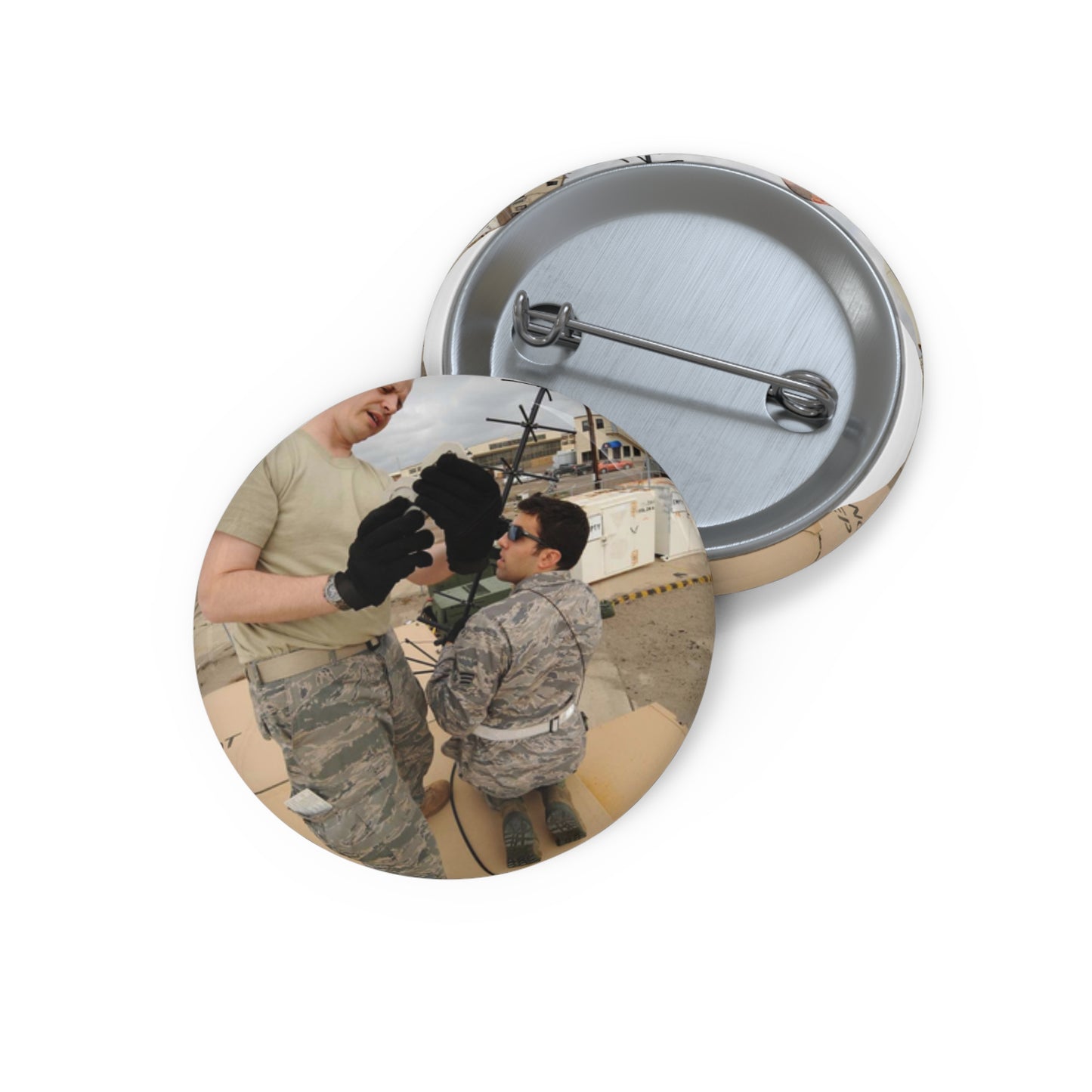 U.S. Air Force Master Sgt. Joseph Verant and Senior Pin Buttons with Crisp Design