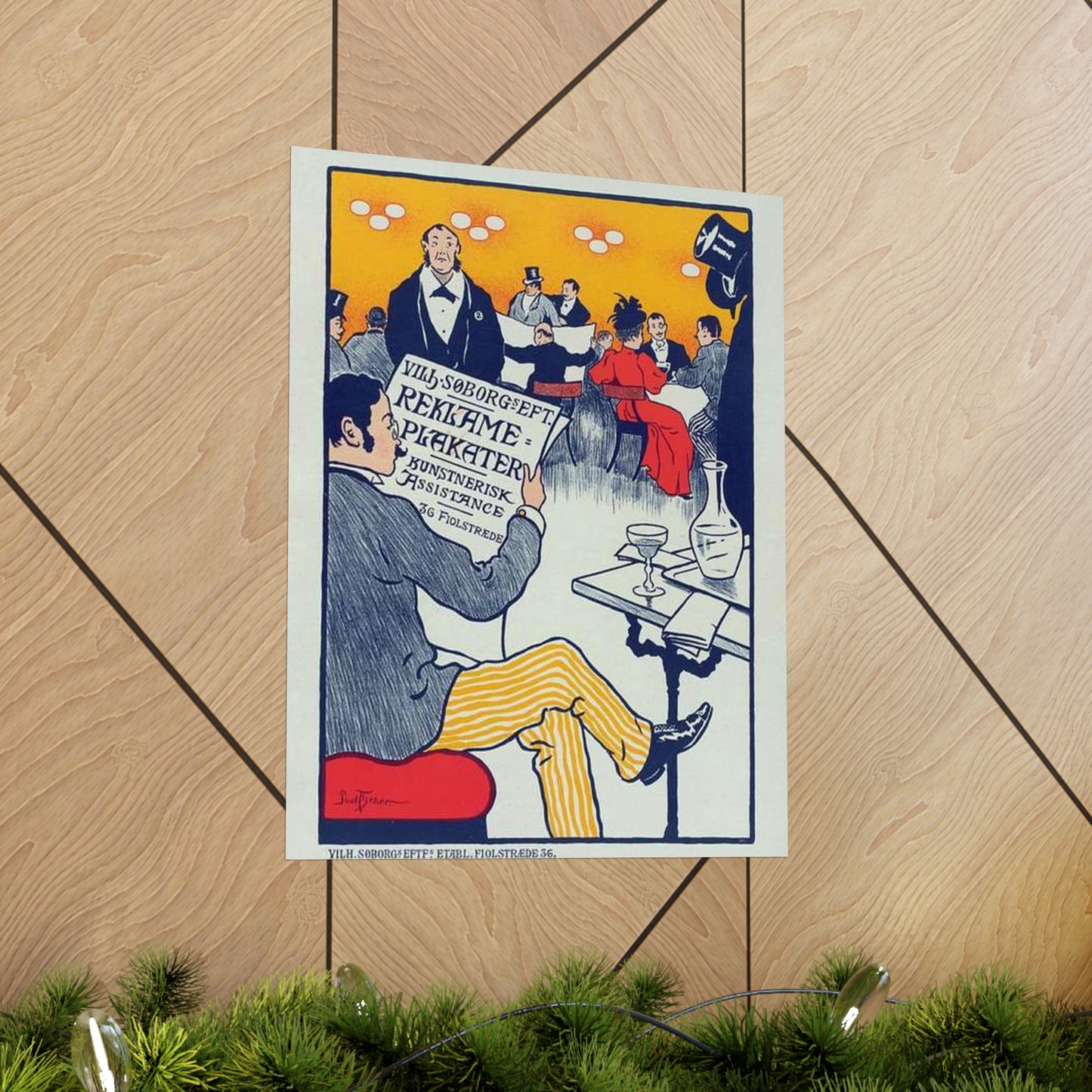 Affiche danoise pour les "Affiches artistiques Wilh. Söborg". High Quality Matte Wall Art Poster for Home, Office, Classroom
