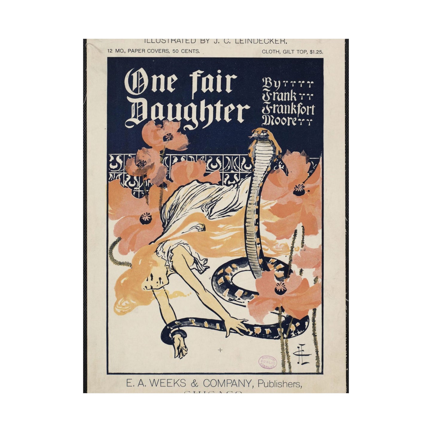 One fair daughter, by Frank Frankfort Moore High Quality Matte Wall Art Poster for Home, Office, Classroom