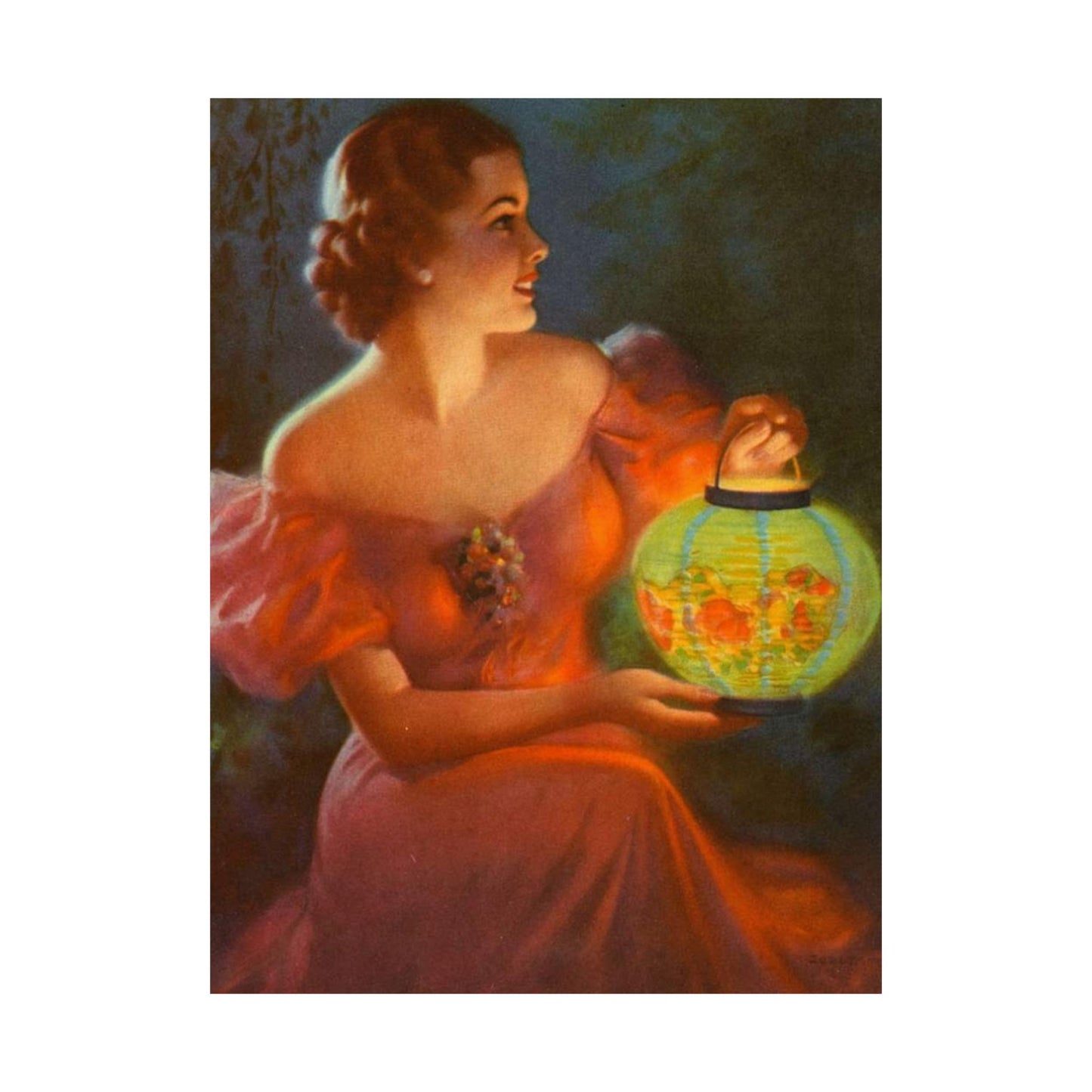 Lantern Glow by Edward Mason Eggleston High Quality Matte Wall Art Poster for Home, Office, Classroom