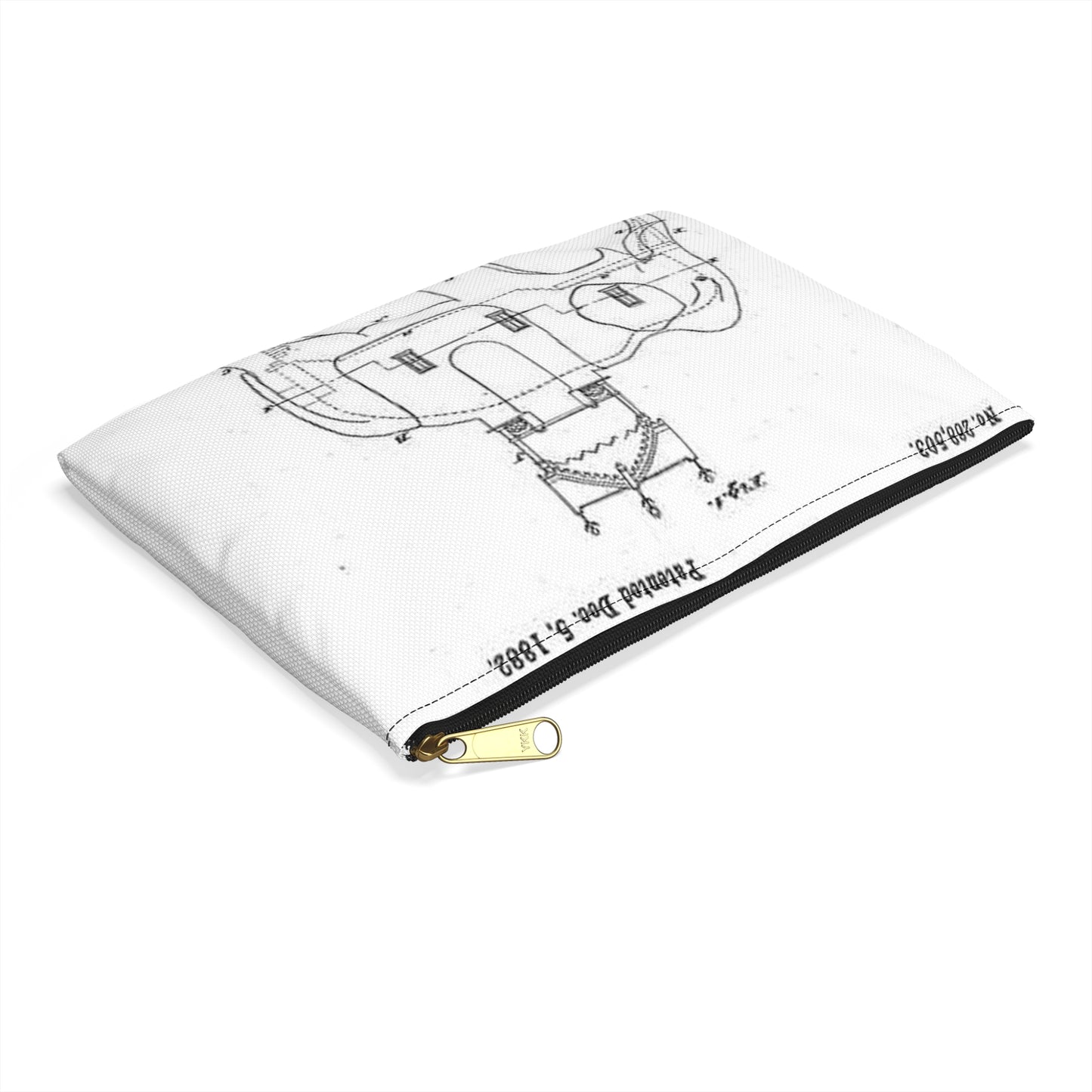 Patent Drawing of Engine - Lucy-USpatent268503 1882 Public domain  image Large Organizer Pouch with Black Zipper