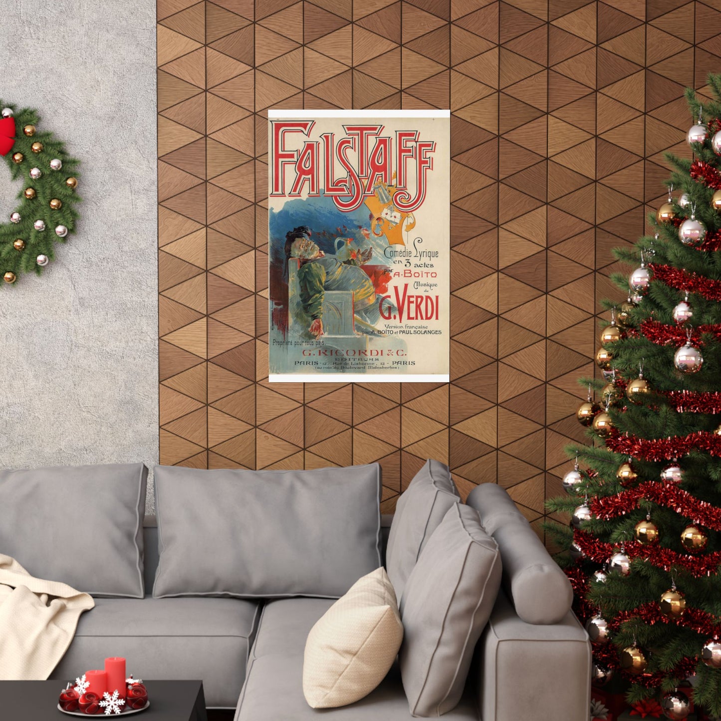 Adolfo Hohenstein - Poster for first French production of Giuseppe Verdi's Falstaff High Quality Matte Wall Art Poster for Home, Office, Classroom
