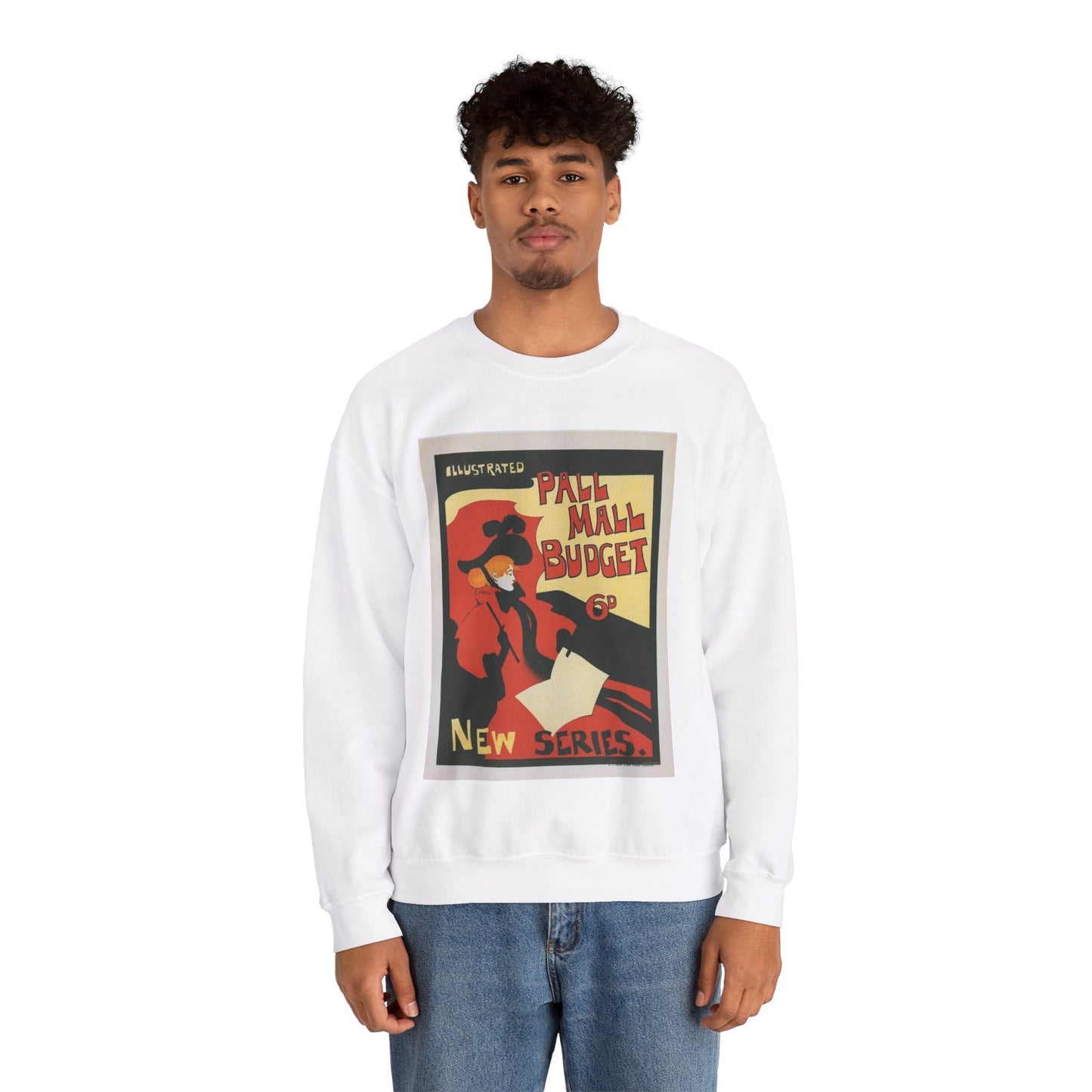 Affiche anglaise pour la revue hebdomadaire "Illustrated Pall Mall Budget". White Heavy Blend Adult Crew Neck SweatShirt