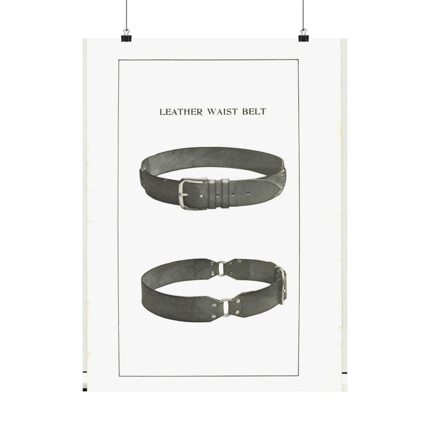 Patent drawing - Leather Waist Belt - . Public domain  image High Quality Matte Wall Art Poster for Home, Office, Classroom