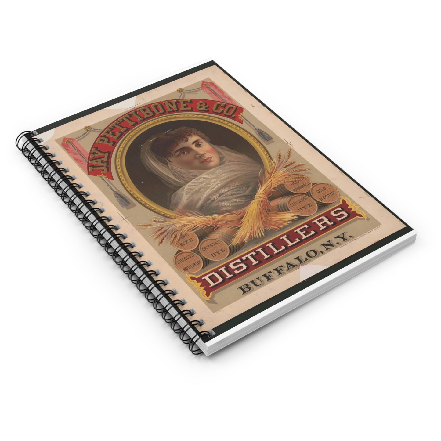 Jay Pettibone & Co., distillers, Buffalo, N.Y Spiral Bound Ruled Notebook with Printed Cover