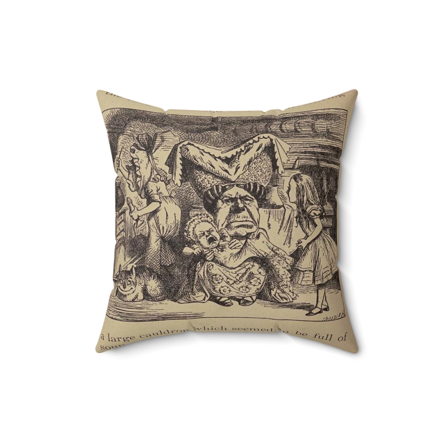 Alice's adventures in Wonderland, Decorative Accent Square Pillow