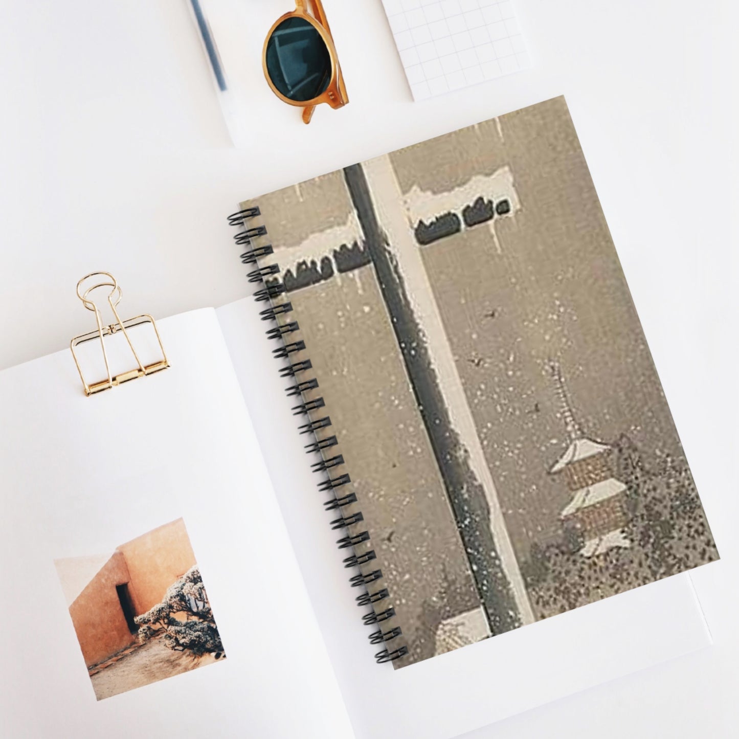 Koson - torii-and-crow-in-the-snow, Ohara Koson Spiral Bound Ruled Notebook with Printed Cover