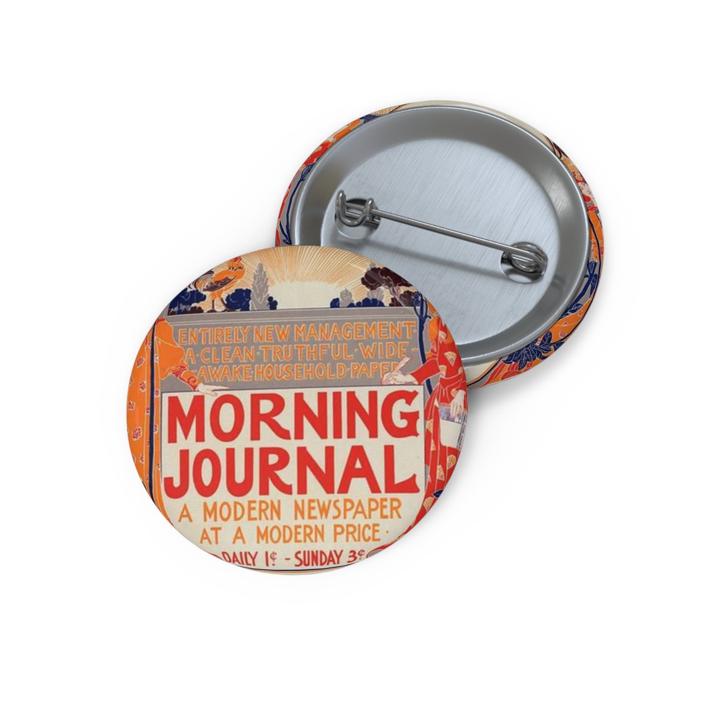 Louis Rhead - Affiche américaine pour le "Morning Journal". Pin Buttons with Crisp Design