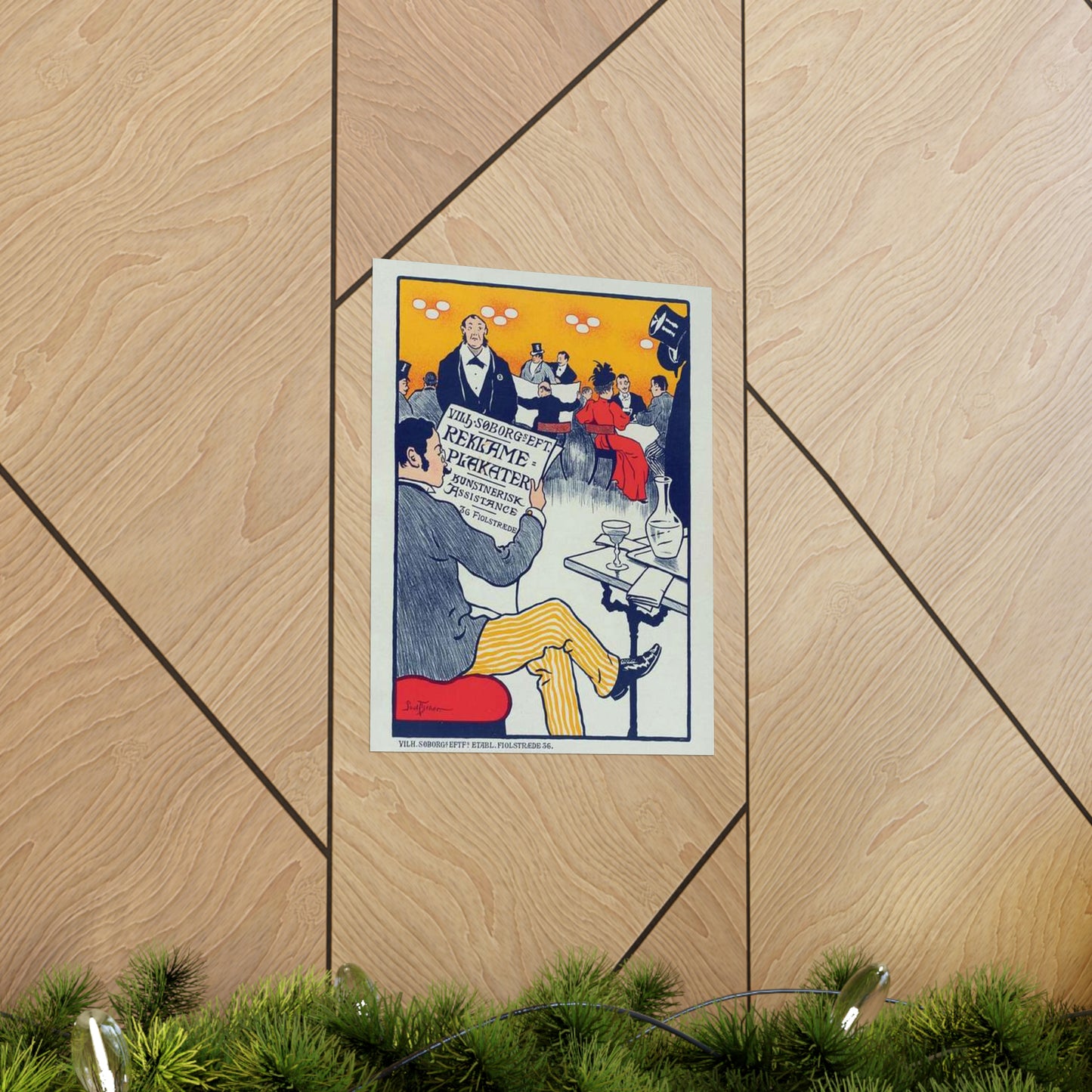 Affiche danoise pour les "Affiches artistiques Wilh. Söborg". High Quality Matte Wall Art Poster for Home, Office, Classroom