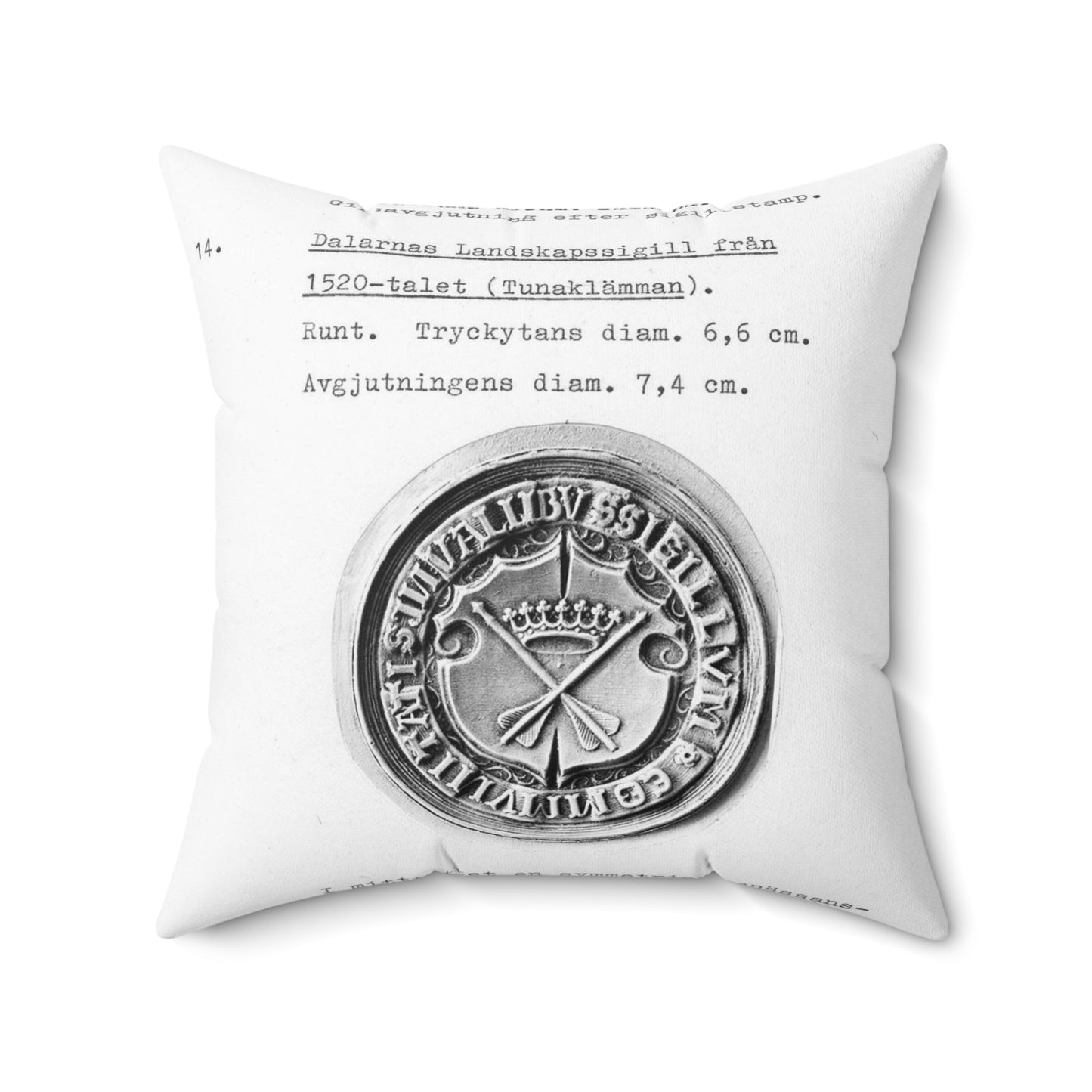 sigill (Dalarnas Landskapssigill från 1520-talet) Decorative Accent Square Pillow