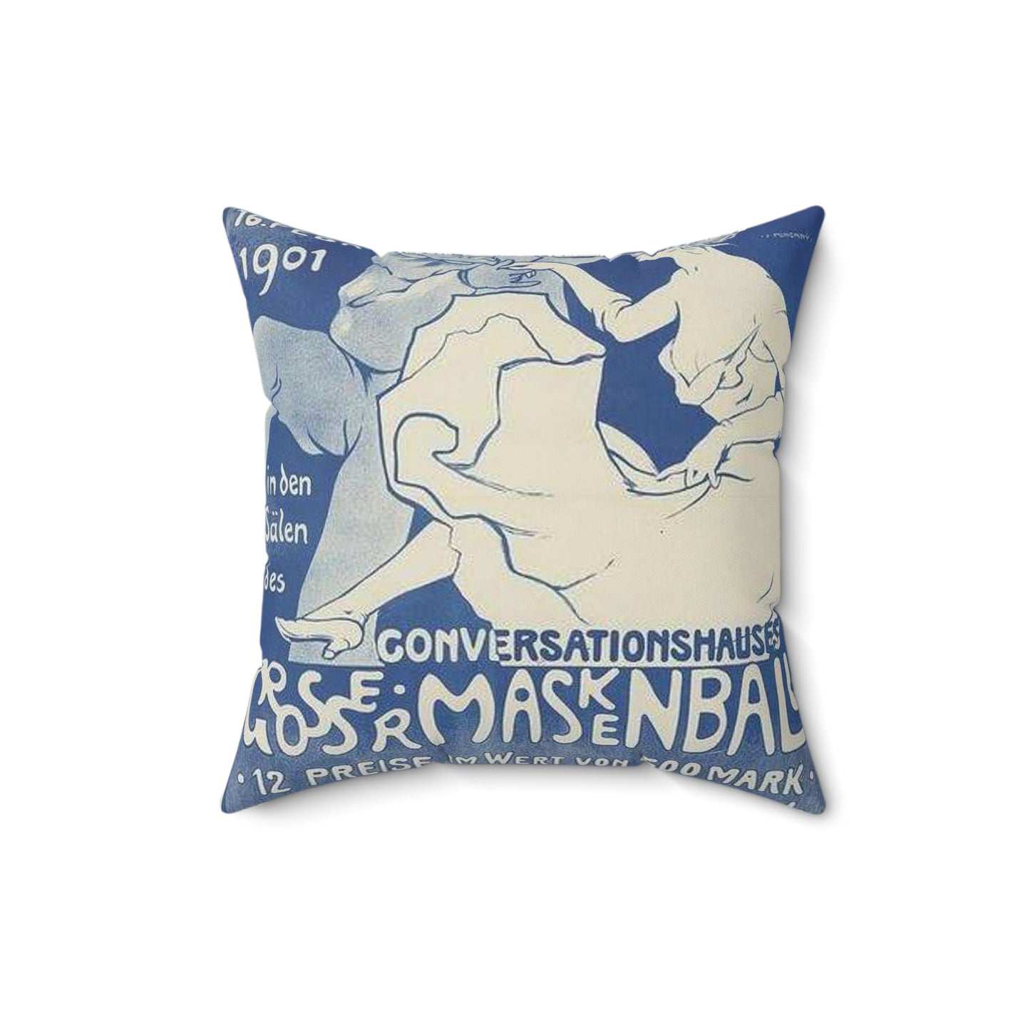 Ivo Puhonny Baden-Baden Conversationshauses Grosser Maskenball Decorative Accent Square Pillow