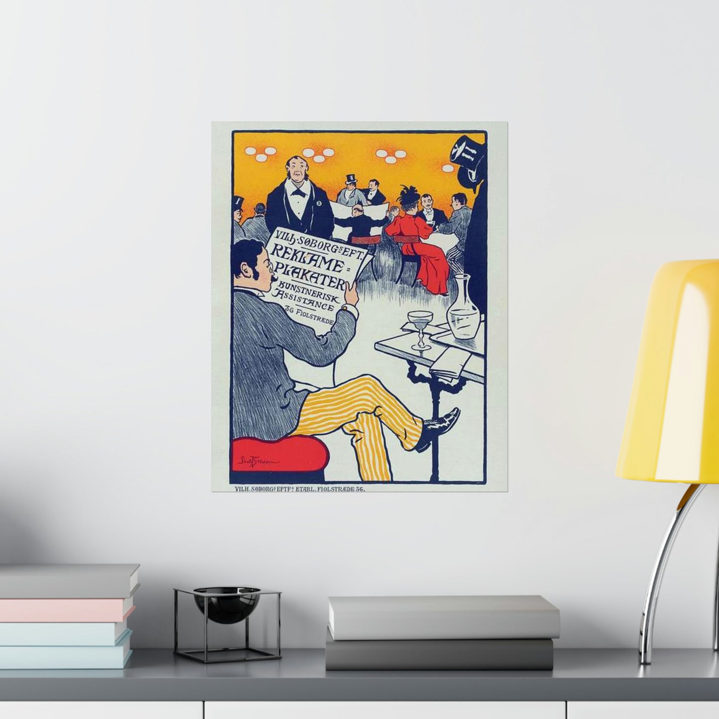 Affiche danoise pour les "Affiches artistiques Wilh. Söborg". High Quality Matte Wall Art Poster for Home, Office, Classroom