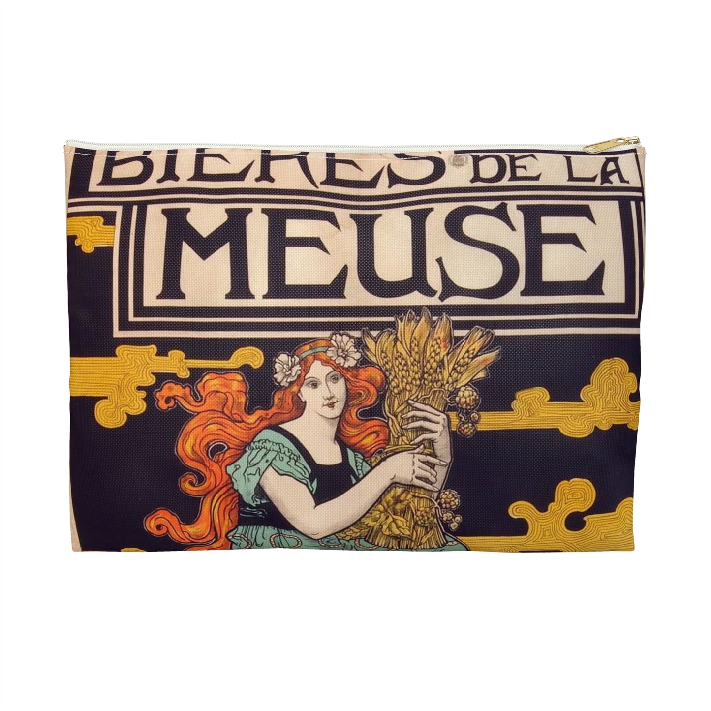 Musée Européen de la Bière - beer advertising posters -008 Large Organizer Pouch with Black Zipper