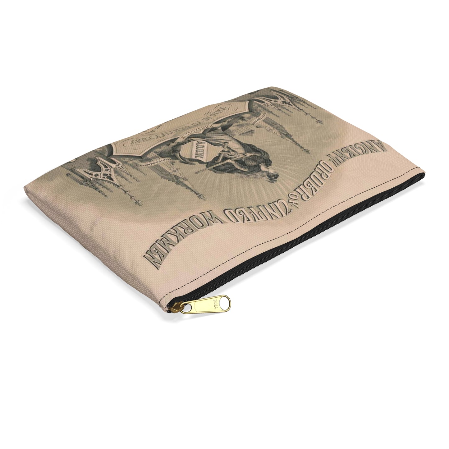 Ancient order of United Workmen, purity, education, elevation of mankind Large Organizer Pouch with Black Zipper