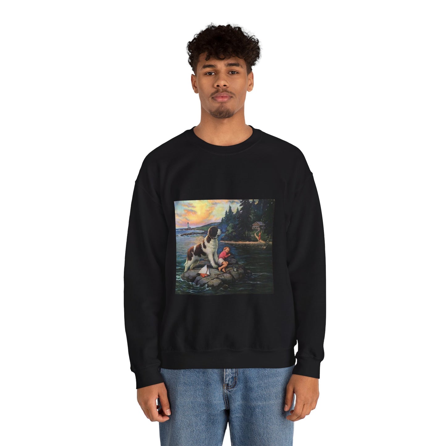 Found by Edward Mason Eggleston Black Heavy Blend Adult Crew Neck SweatShirt