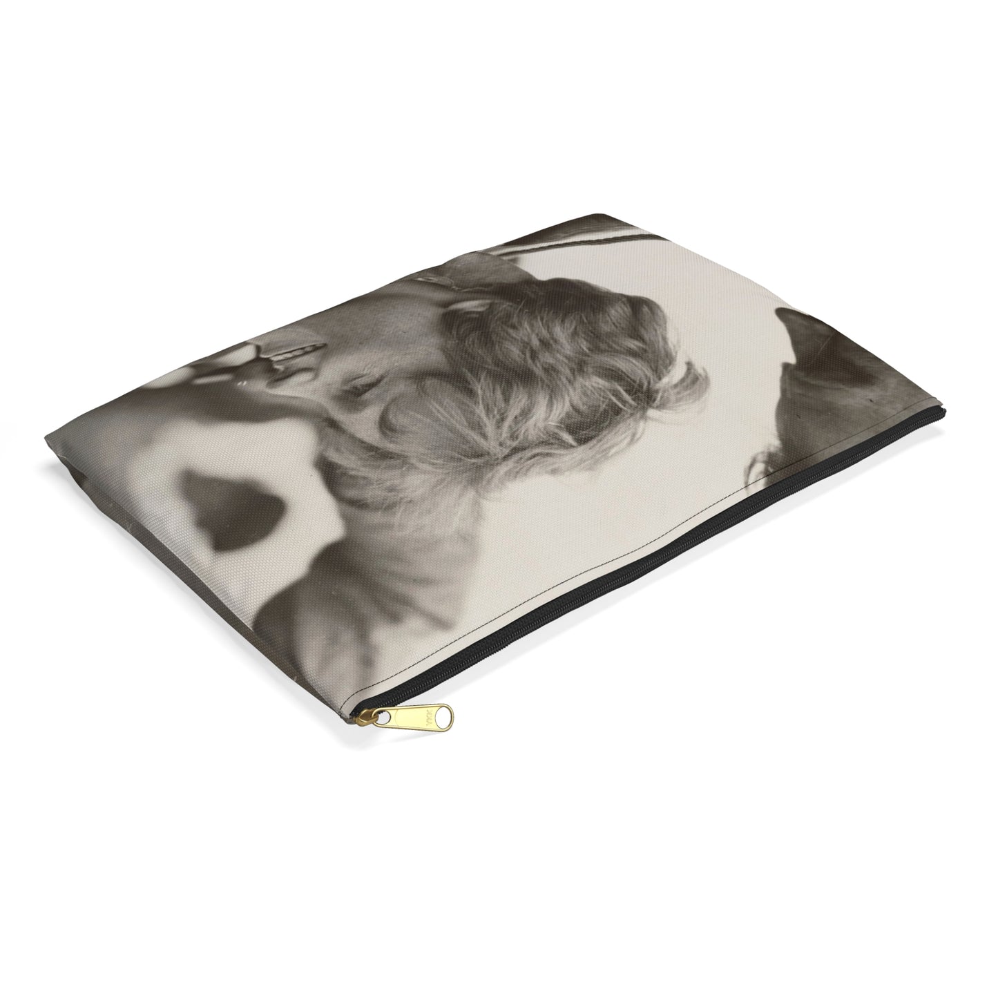 Amelia Earhart Deep Sea Diving off Block Island Large Organizer Pouch with Black Zipper