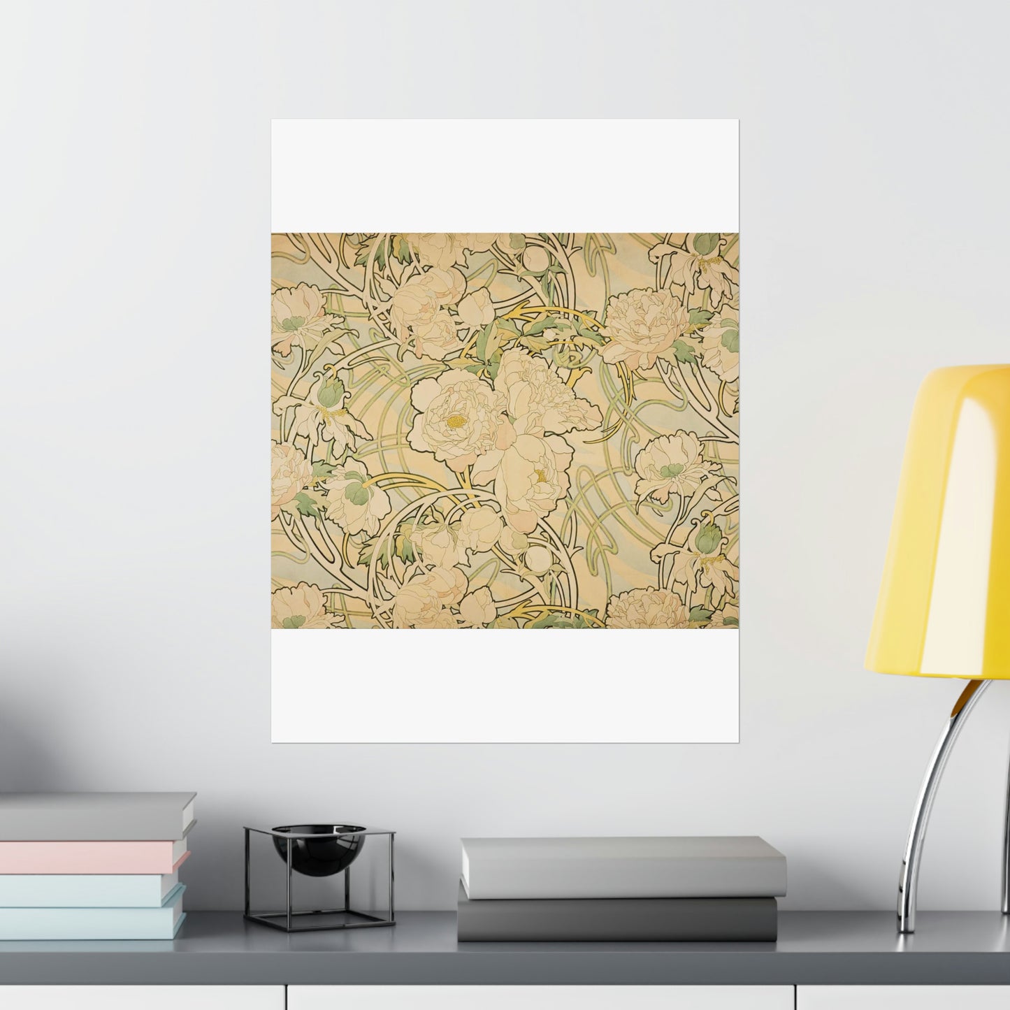 Alphonse Mucha - Peonies - Google Art Project High Quality Matte Wall Art Poster for Home, Office, Classroom