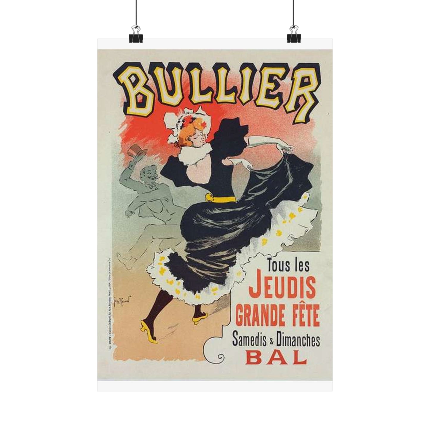 Affiche pour le "Bal Bullier".. Public domain reproduction. High Quality Matte Wall Art Poster for Home, Office, Classroom