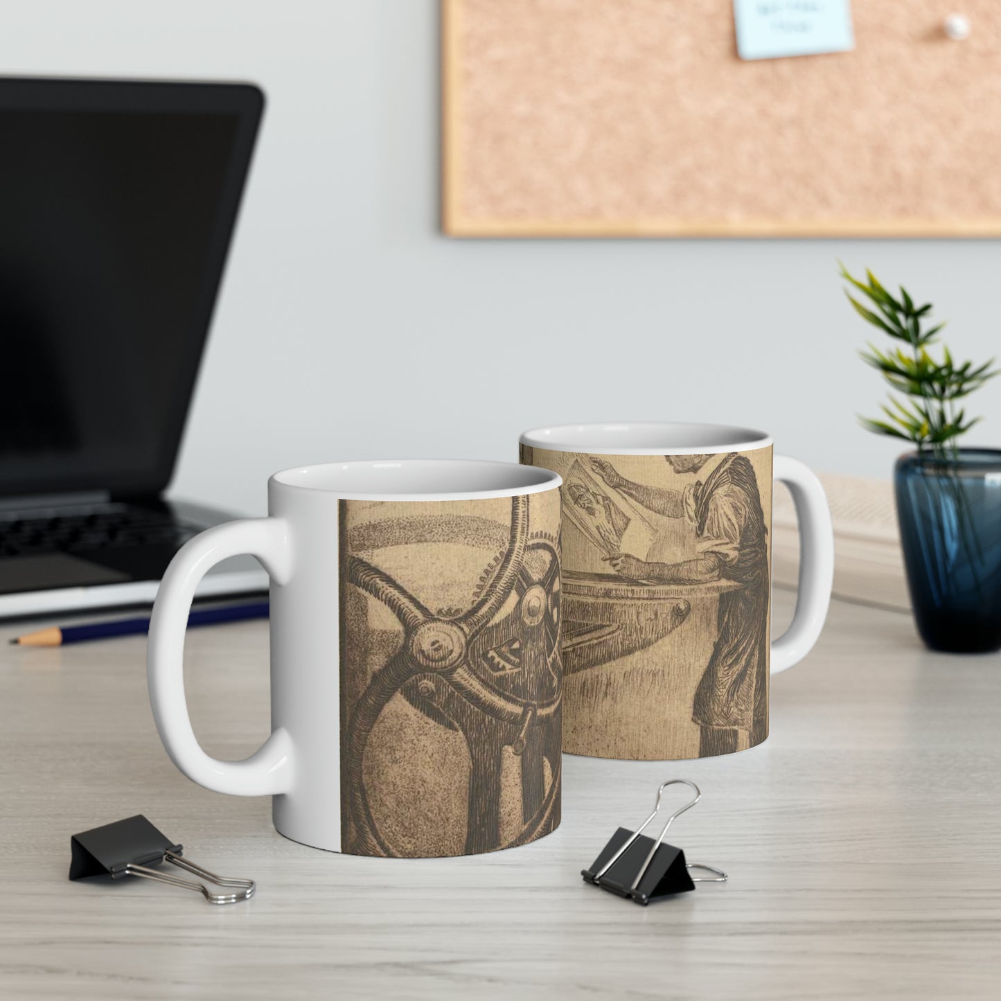 Lilien Printing press - Public domain portrait print Beautiful Novelty Ceramic Coffee Mug 11oz