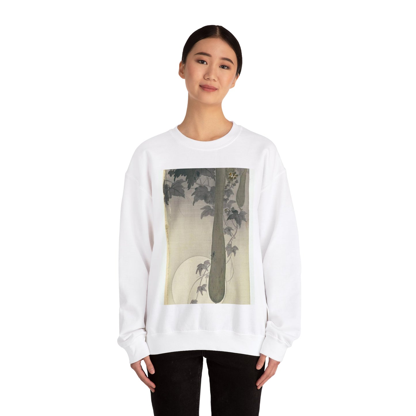 Wilde komkommer met volle maan, Ohara Koson White Heavy Blend Adult Crew Neck SweatShirt