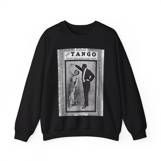 The tango as standardized and taught by the representative dancing masters of the North American continent; tango two-step, hesitation waltz, Boston glide, one-step Black Heavy Blend Adult Crew Neck SweatShirt