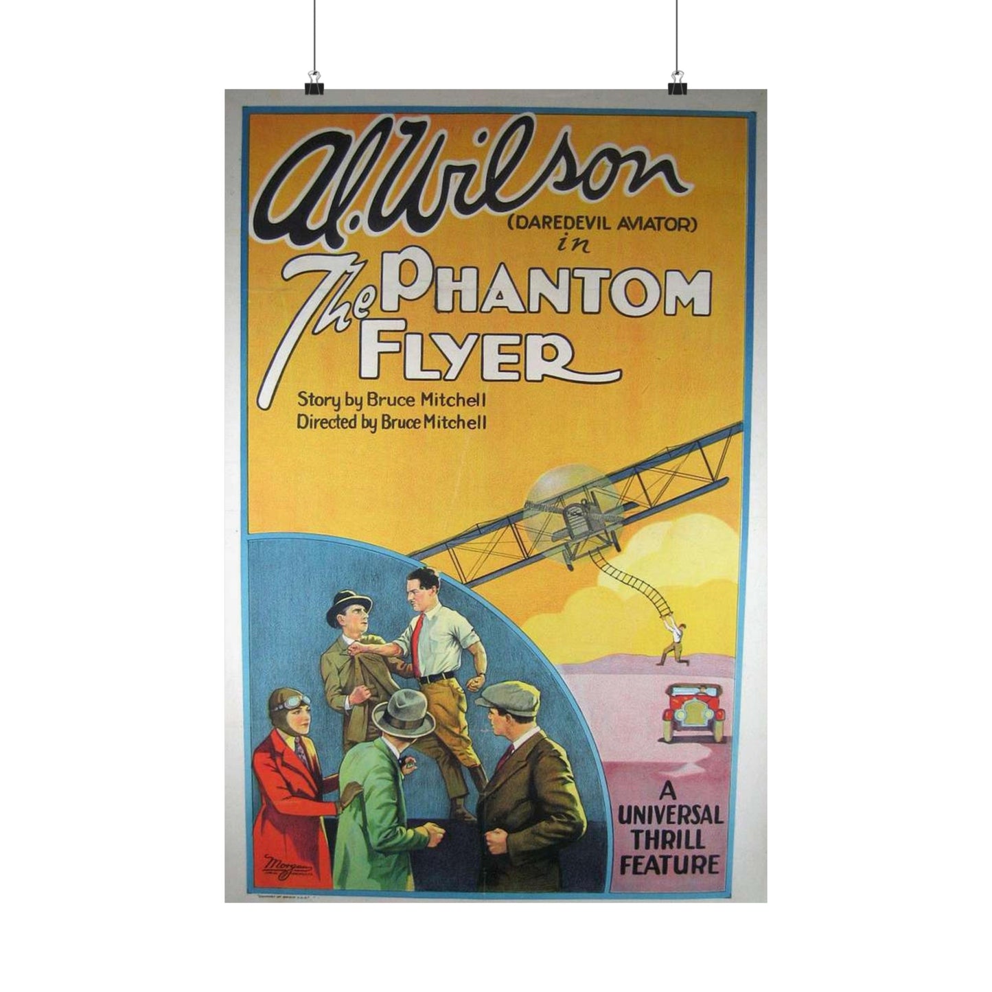 Phantom Flyer 1928 - Art Deco public domain image High Quality Matte Wall Art Poster for Home, Office, Classroom