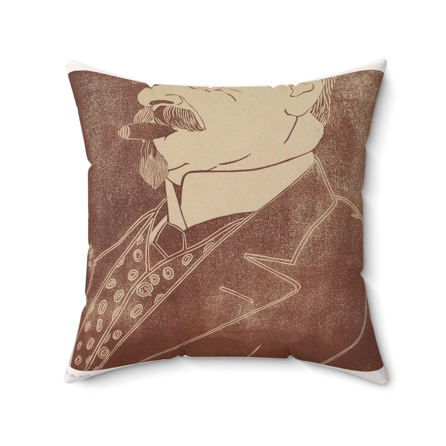 Samuel Jessurun de Mesquita - Portret van een onbekende man met sigaar Decorative Accent Square Pillow