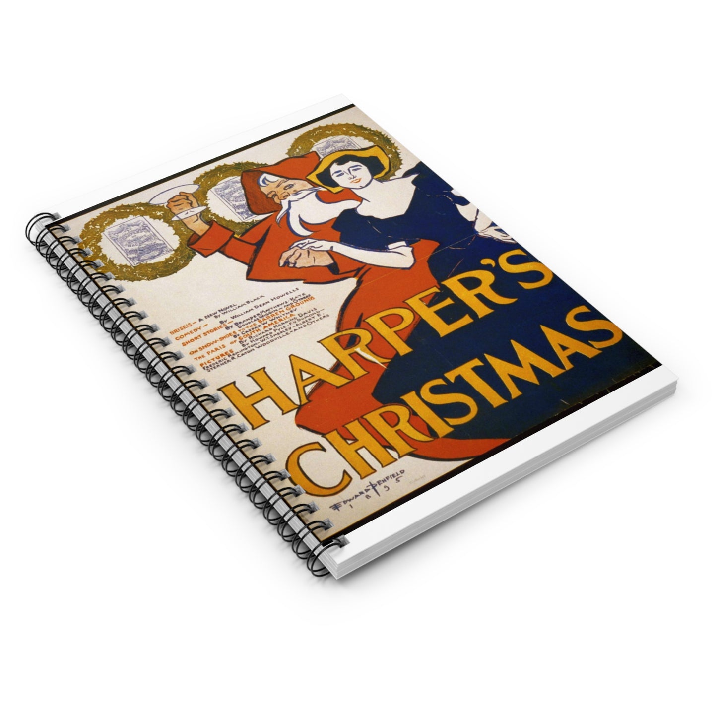 Edward Penfield - Harper's [for] Christmas, Art Nouveau Poster Spiral Bound Ruled Notebook with Printed Cover