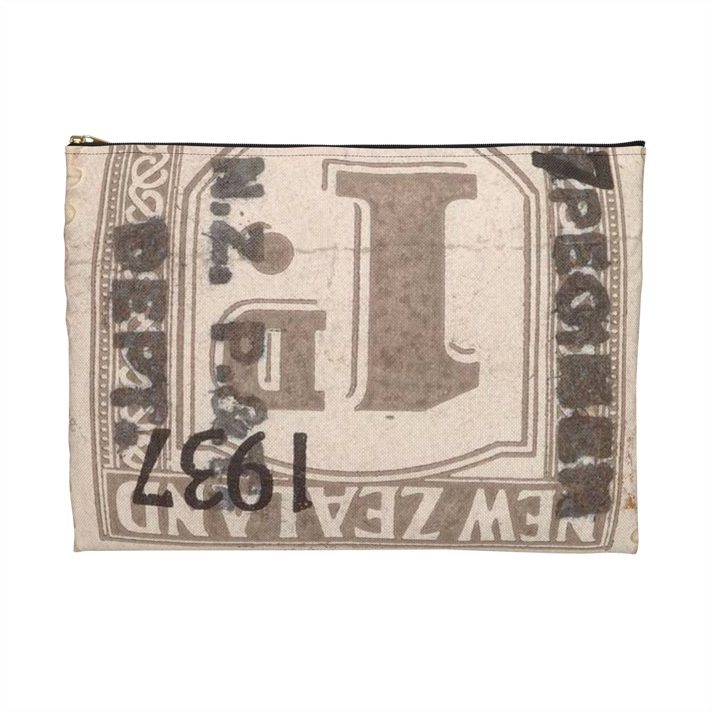 Block of one penny Unemployment Relief stamps overprinted '1937' and 'Specimen' Large Organizer Pouch with Black Zipper