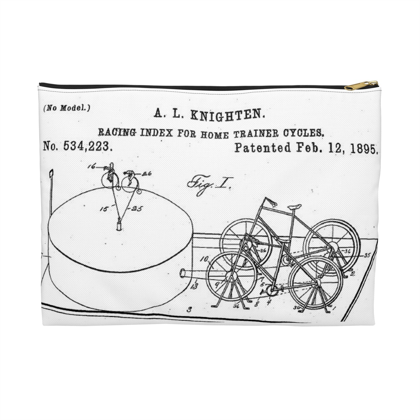 Patent drawing - RacingBikesPatent Public domain  image Large Organizer Pouch with Black Zipper