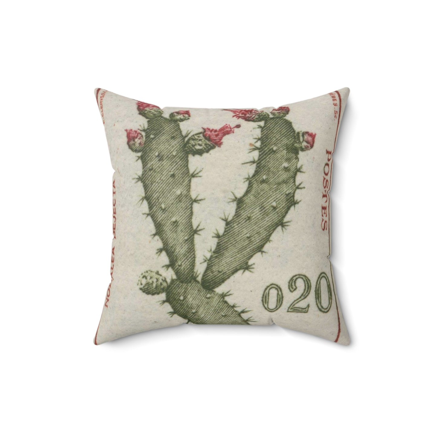 Frimärke ur Gösta Bodmans filatelistiska motivsamling, påbörjad 1950.Frimärke från Monaco, 1960-62. Motiv av kaktus. "Rainer III serie: diverse". Decorative Accent Square Pillow