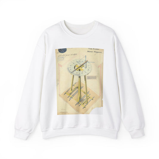 Patent drawing - Drawing of Marine Compasses Public domain  image White Heavy Blend Adult Crew Neck SweatShirt