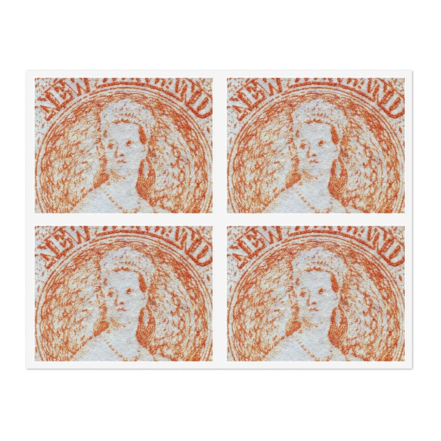 Issued one penny 'Full-Face Queen' [Chalon Head] definitive stamp Laminated UV Protective Vinyl Stickers