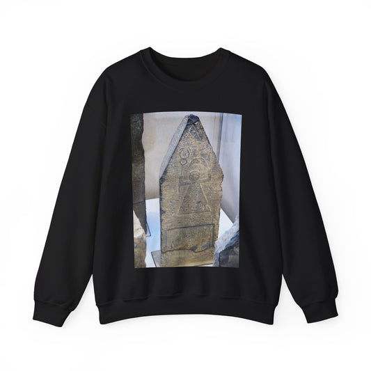 Stèle avec le signe de Tanit (Louvre, AO 5244) Black Heavy Blend Adult Crew Neck SweatShirt