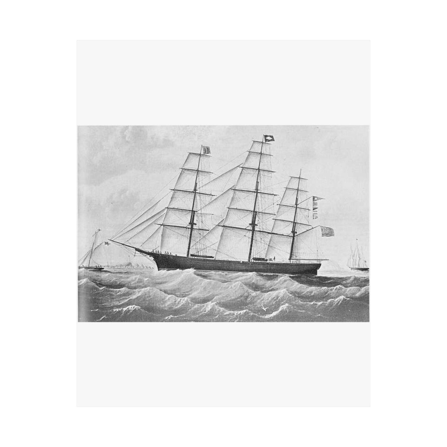 Chariot of Fame (A1 extreme clipper, 1853) High Quality Matte Wall Art Poster for Home, Office, Classroom