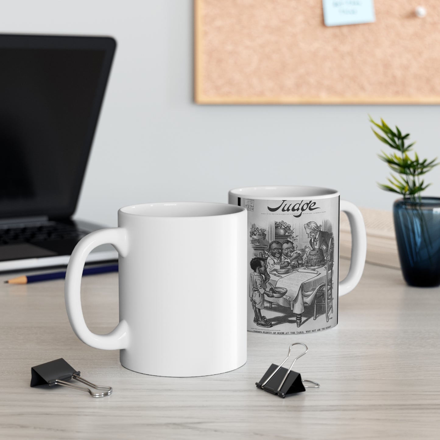 There's plenty of room at the table. Why not ask the hungry little fellow to sit down? / Flohri. Beautiful Novelty Ceramic Coffee Mug 11oz