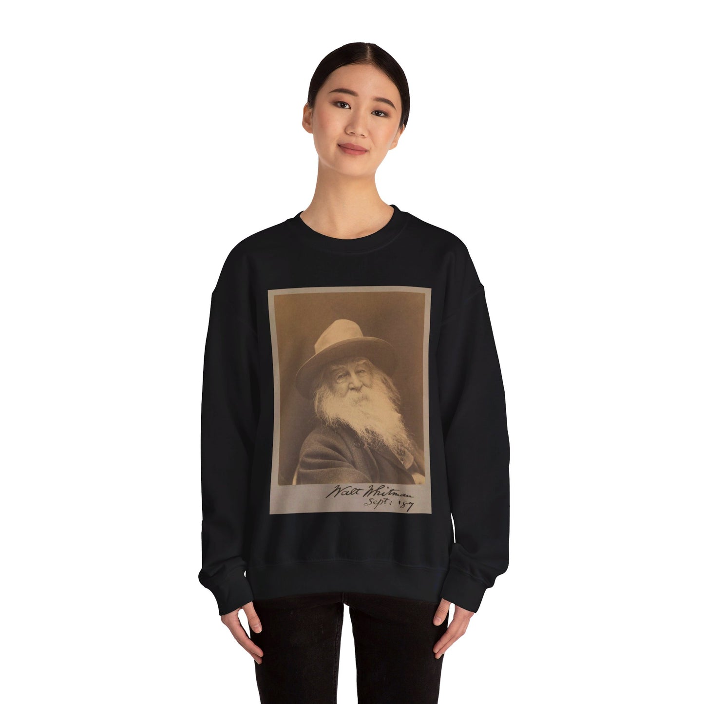 George C. Cox - Walt Whitman - Google Art Project Black Heavy Blend Adult Crew Neck SweatShirt